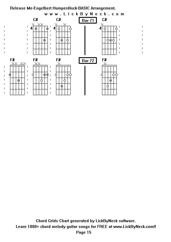 Chord Grids Chart of chord melody fingerstyle guitar song-Release Me-Engelbert Humperdinck-BASIC Arrangement,generated by LickByNeck software.